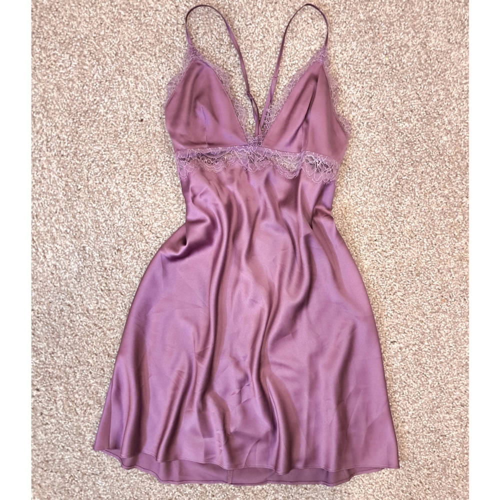 Sabrina Carpenter inspired Lavender Purple Victoria's Secret Lace and Silk Slip